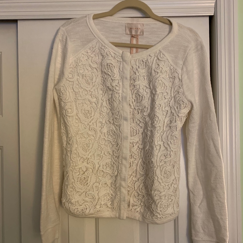 Lace and cotton white cardigan